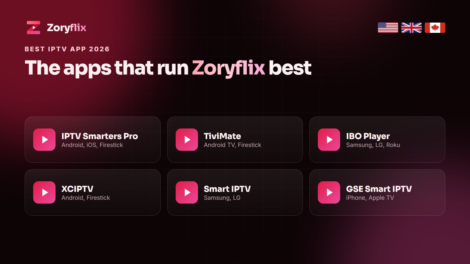 Best IPTV apps 2026 that run Zoryflix