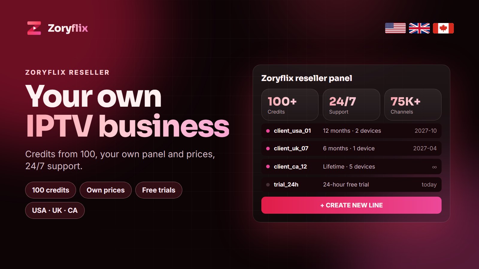 Zoryflix reseller panel and credits